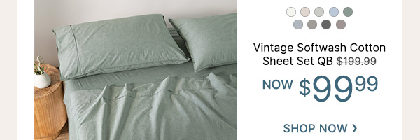 Vintage Softwash Cotton Sheet Set QB - WAS $199.99 | NOW $99.99