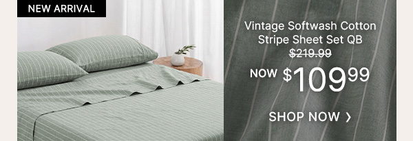 Vintage Softwash Cotton Stripe Sheet Set QB