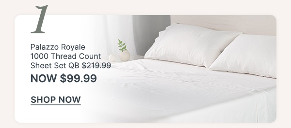Palazzo Royale 1000TC Sheet Set QB - WAS $219.99 | NOW $99.99