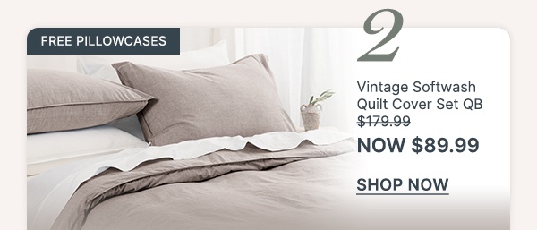 Vintage Softwash Quilt Cover Set QB - WAS $179.99 | NOW $89.99