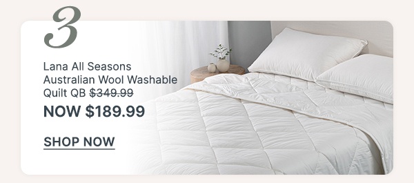Lana All Seasons Wool Washable Quilt QB - WAS $349.99 | NOW $189.99