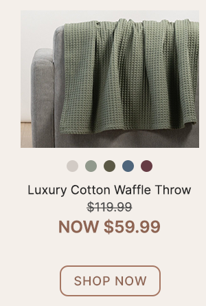 Luxury Cotton Waffle Throw WAS $119.99 | NOW $59.99
