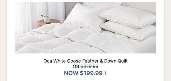 Oca White Goose Feather & Down Quilt QB WAS $379.99 | NOW $199.99