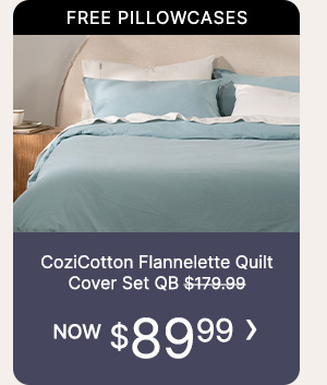 CoziCotton Flannelette Quilt Cover Set QB - WAS $179.99 | NOW $89.99