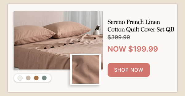 Sereno French Linen Cotton Quilt Cover Set QB WAS $399.99 | NOW $199.99