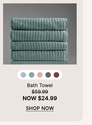 Alessia Cotton Bamboo Rib Bath Towel