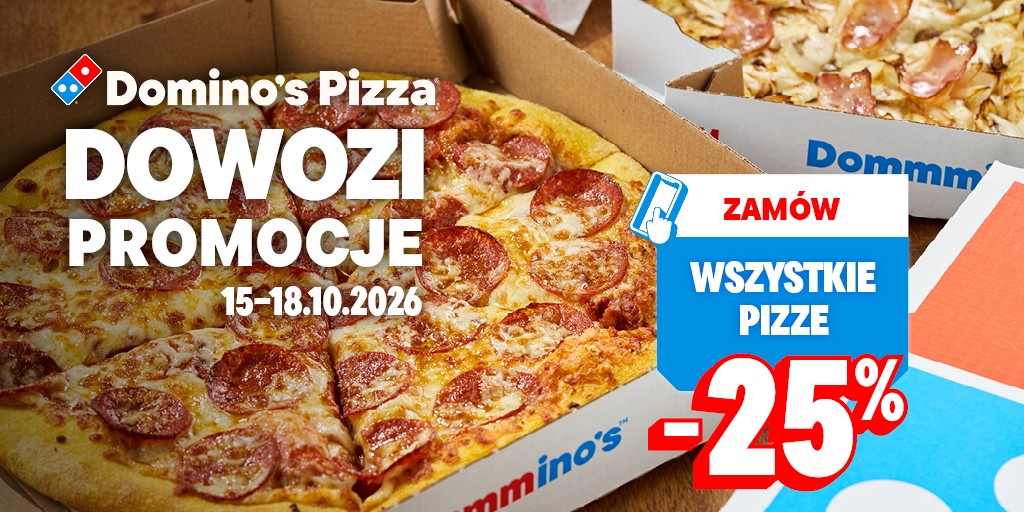 Wszystkie pizze -25%, 15-18.10.2026