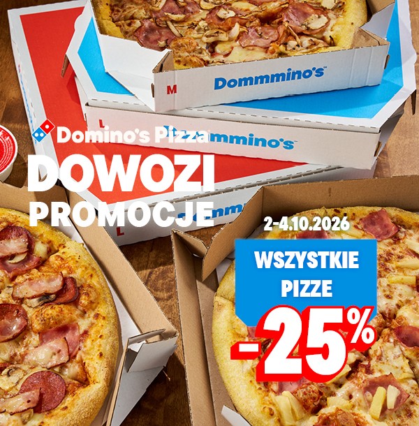 Wszystkie pizze -25%, 02-04.10.2026