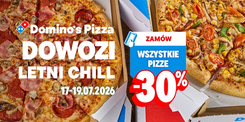 Wszystkie pizze -30%, 17-19.07.2026