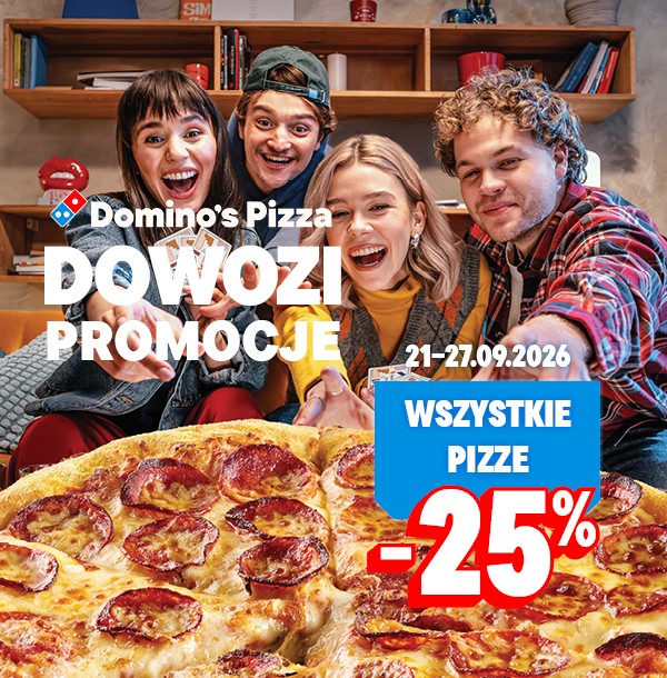 Wszystkie pizze -25%, 21-27.09.2026