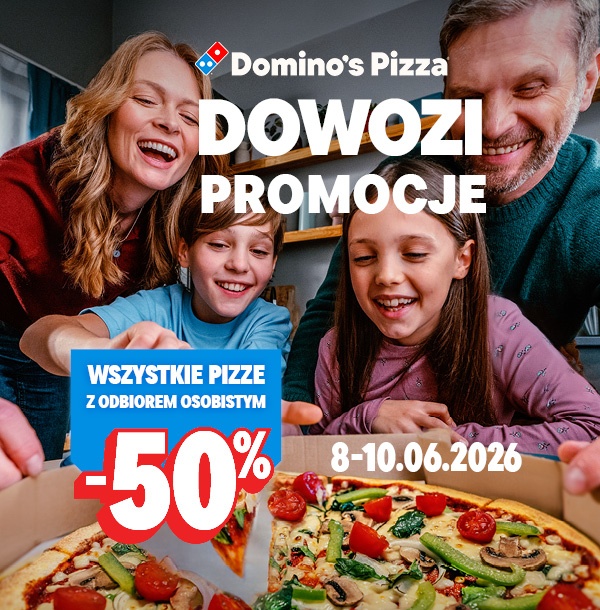 Wszystkie pizze z odbiorem osobistym -50%, 08-10.06.2026
