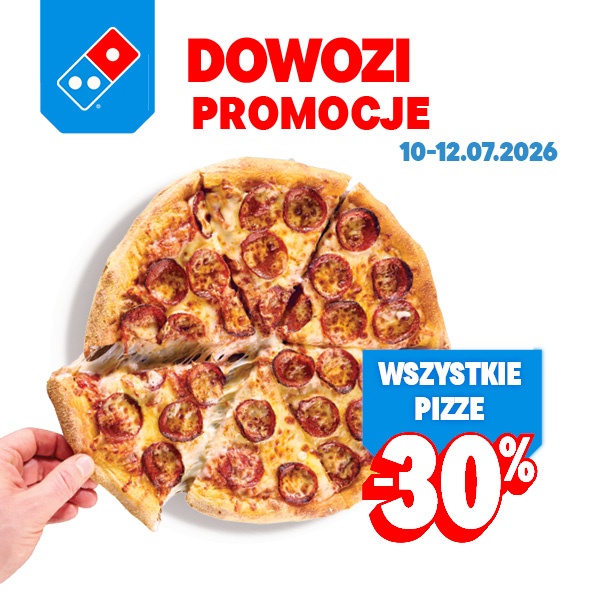 Wszystkie pizze -30% 10-12.07.2026