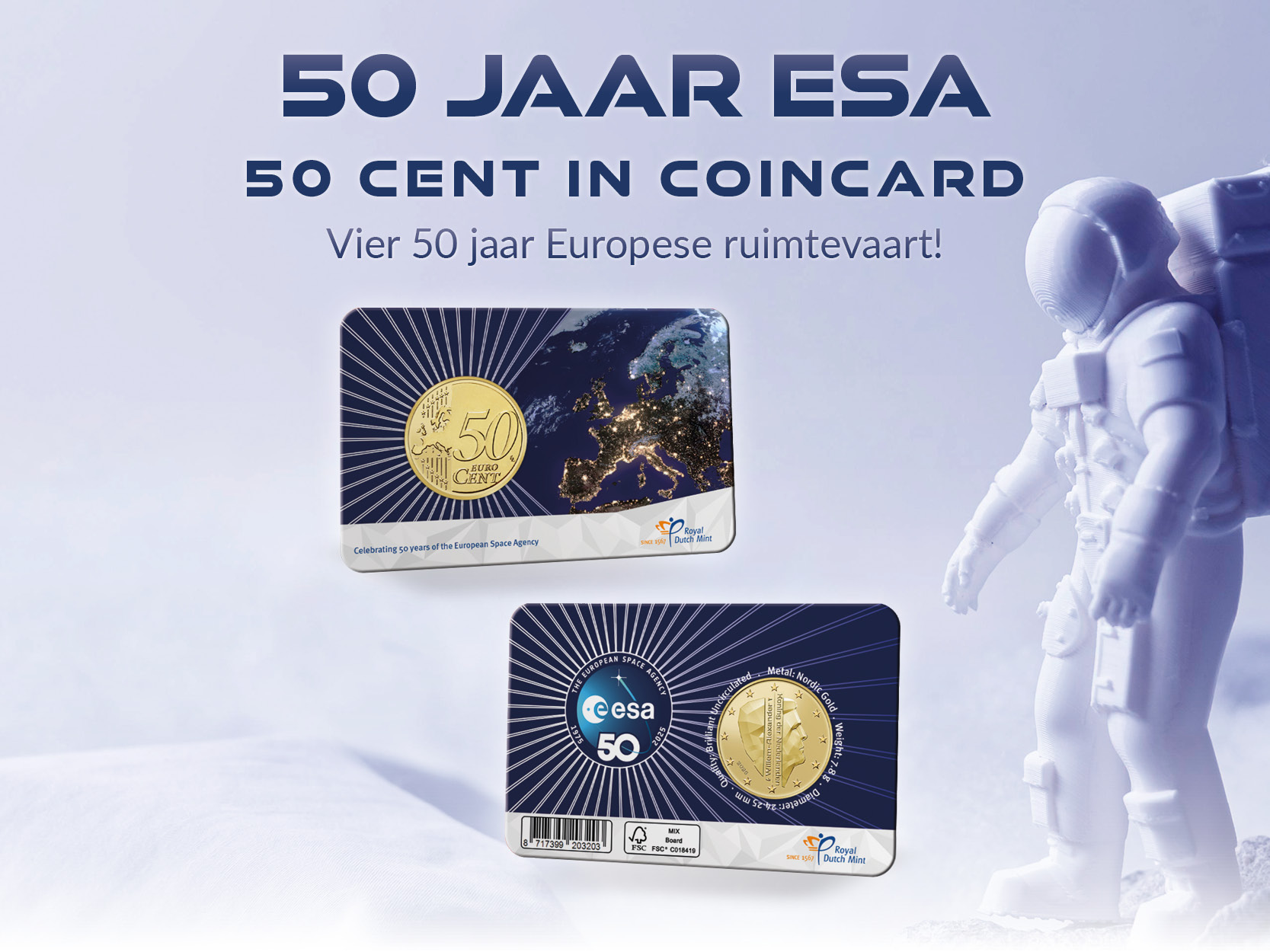 50 jaar ESA – 50 cent in coincard
