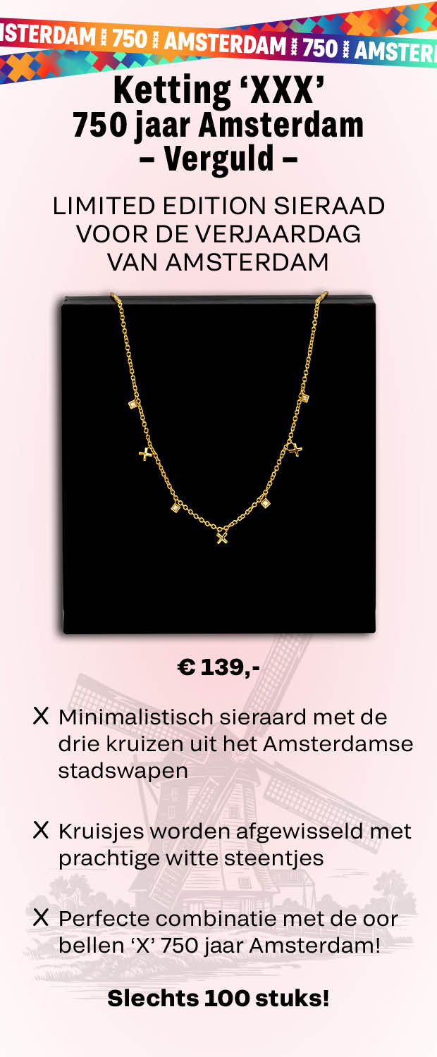 Ketting âXXXâ 750 jaar Amsterdam - Verguld
