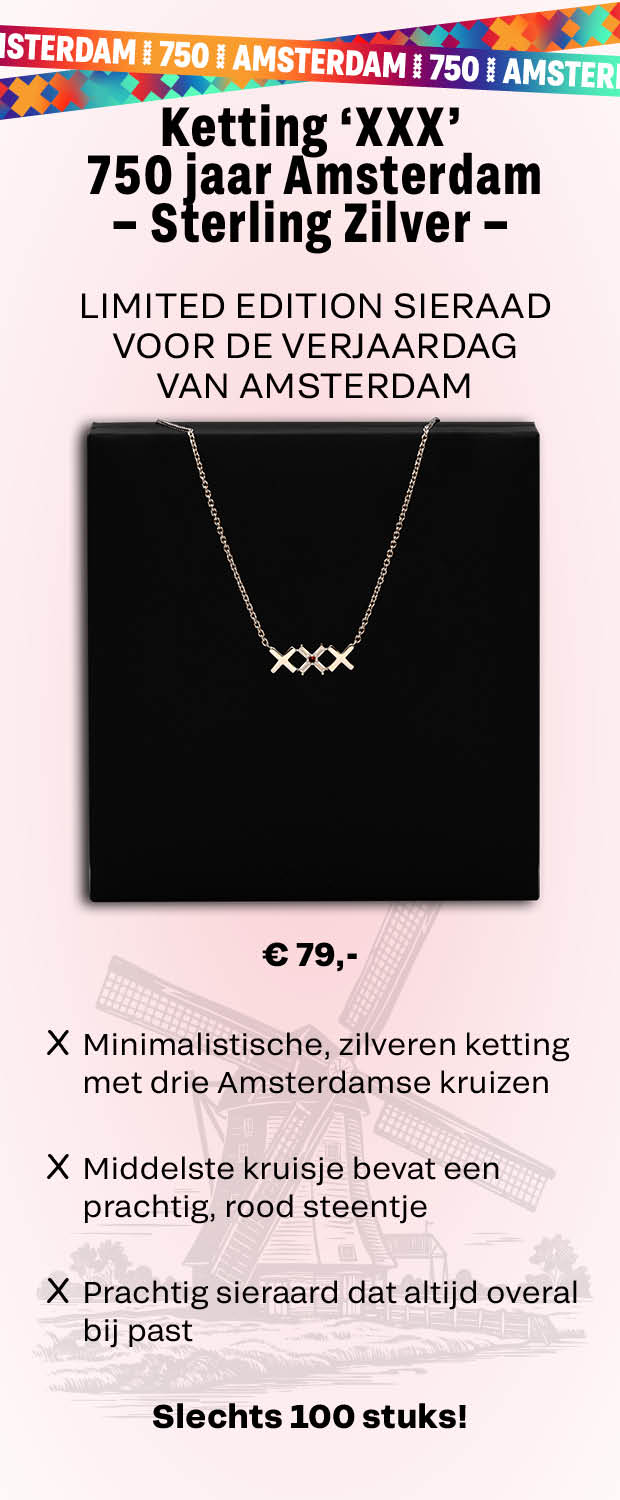 Ketting âXXXâ 750 jaar Amsterdam â Sterling Zilver 