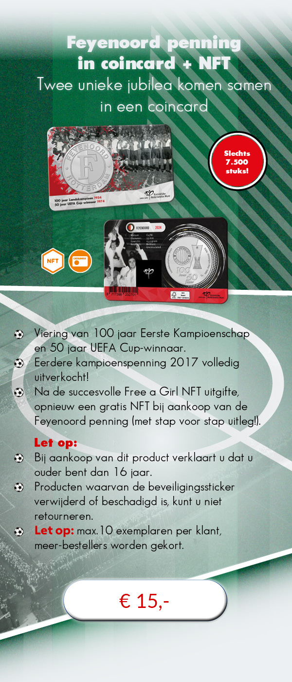 Feyenoord penning in coincard