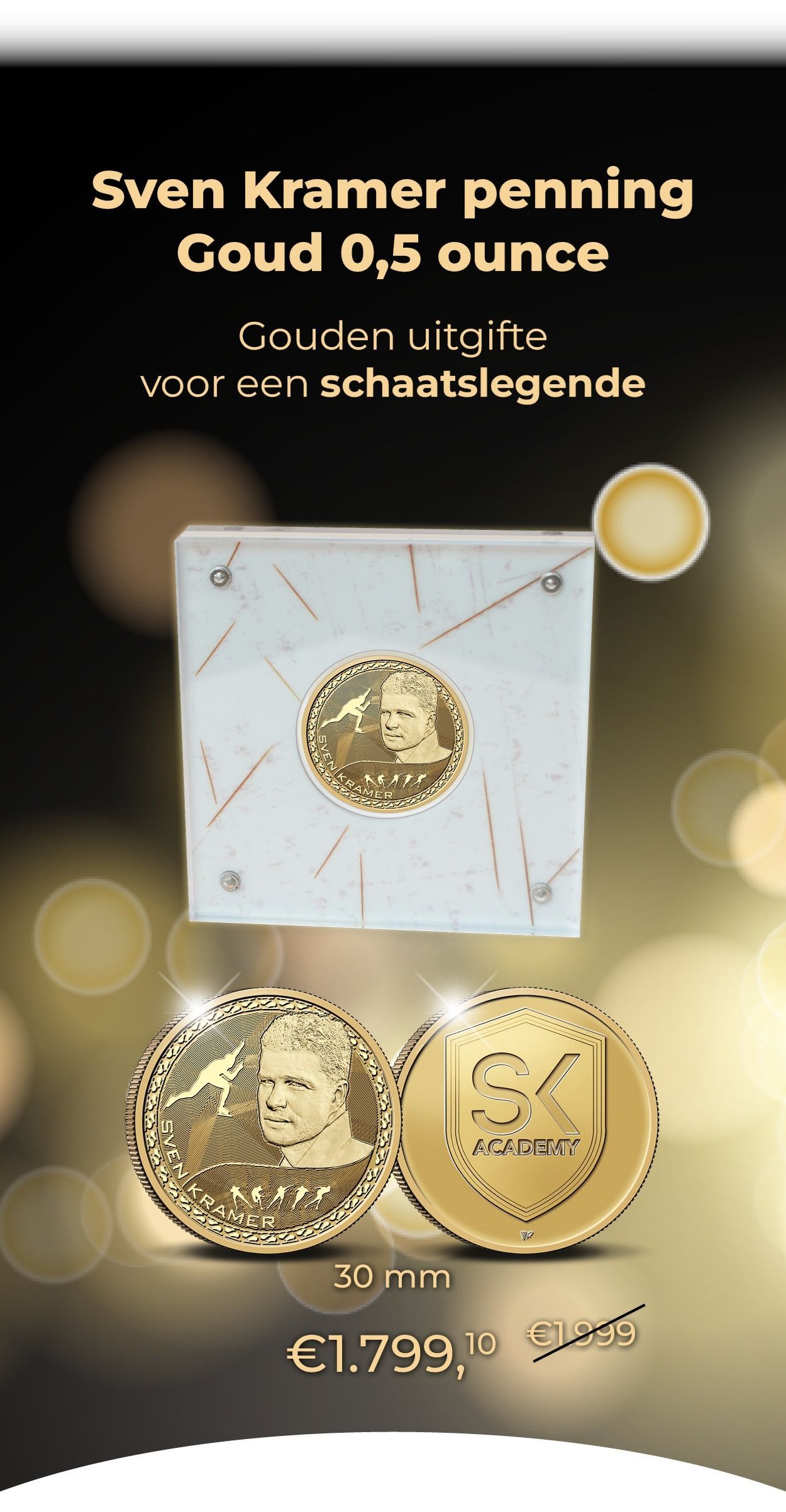 Sven Kramer penning Goud 0,5 ounce