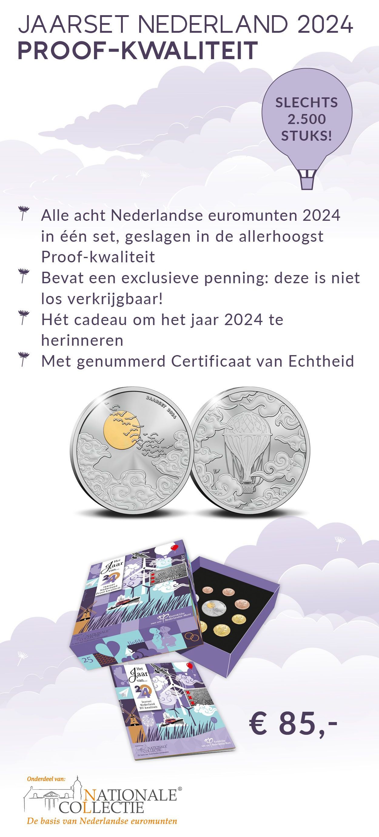 Jaarset Nederland 2024 Proof-kwaliteit
