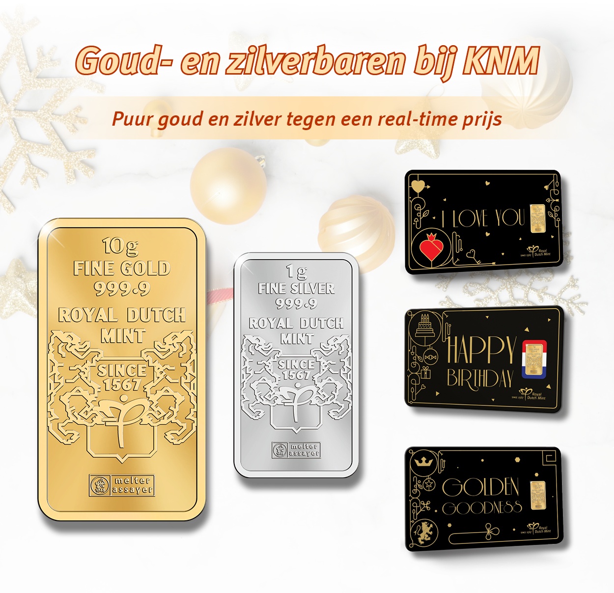Goud- en zilverbaren bij KNM