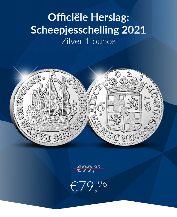 OfficiÃ«le Herslag: Scheepjesschelling 2021 Zilver 1 ounce