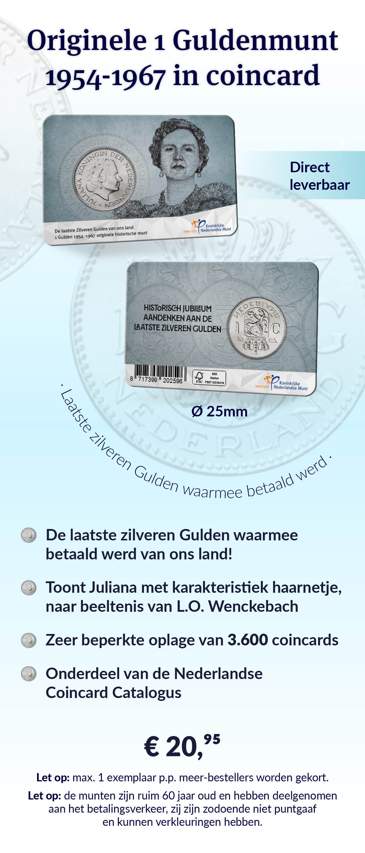 Laatste zilveren Gulden waarmee betaald werd in coincard