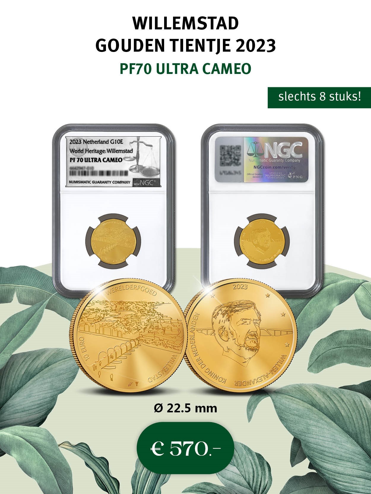 Willemstad Gouden Tientje 2022 PF 70