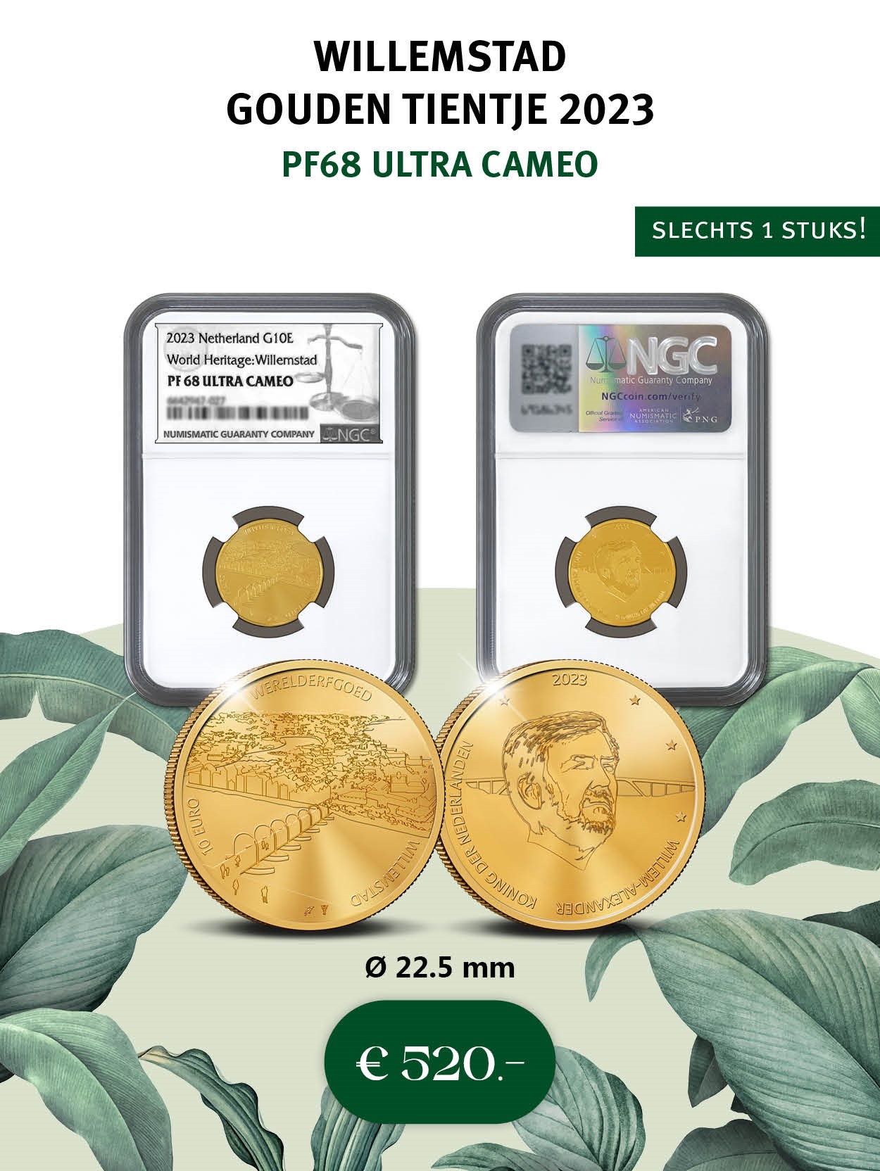 Willemstad Gouden Tientje 2022 PF 68