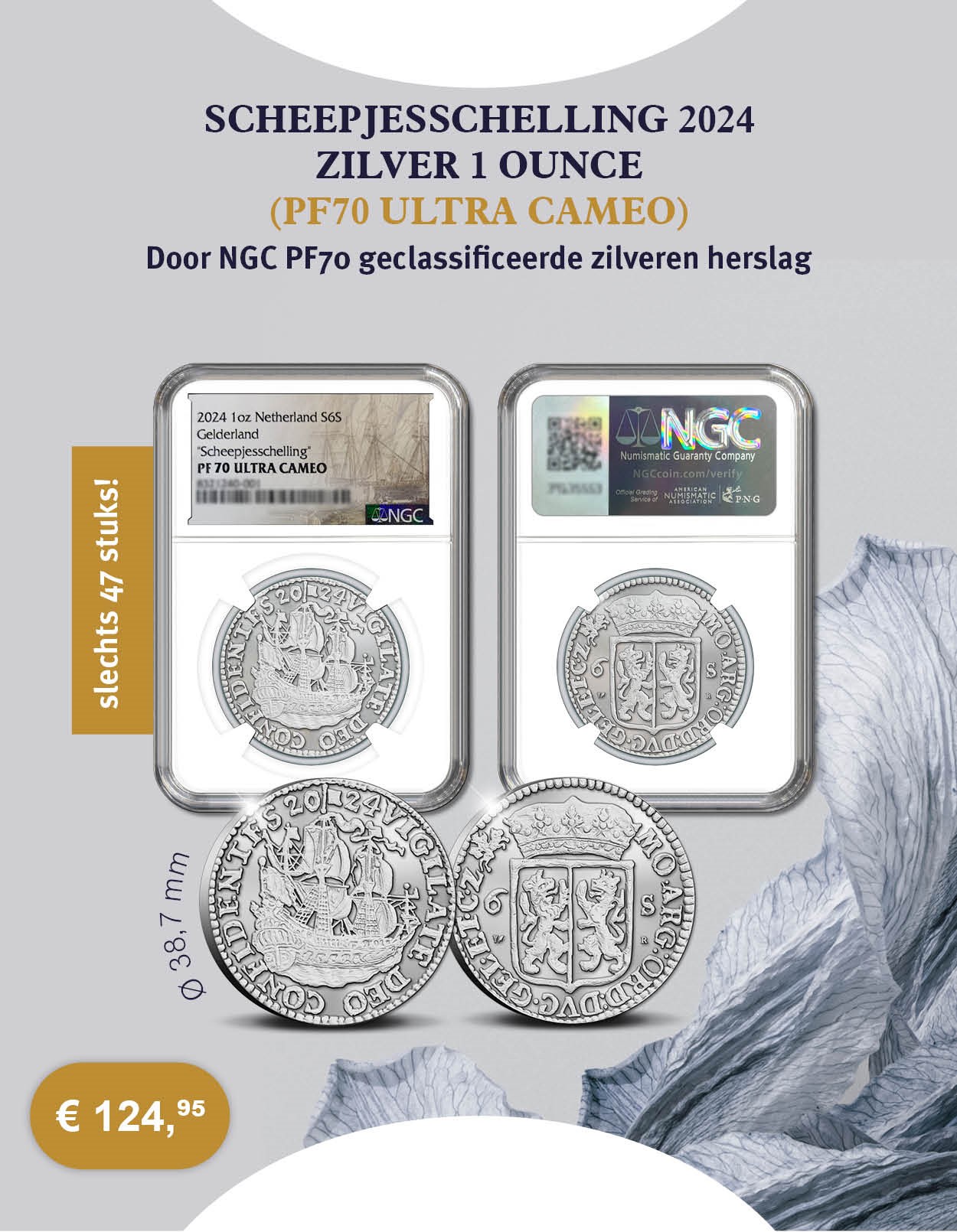 Scheepjesschelling 2024 Zilver 1 ounce (PF70 Ultra Cameo)