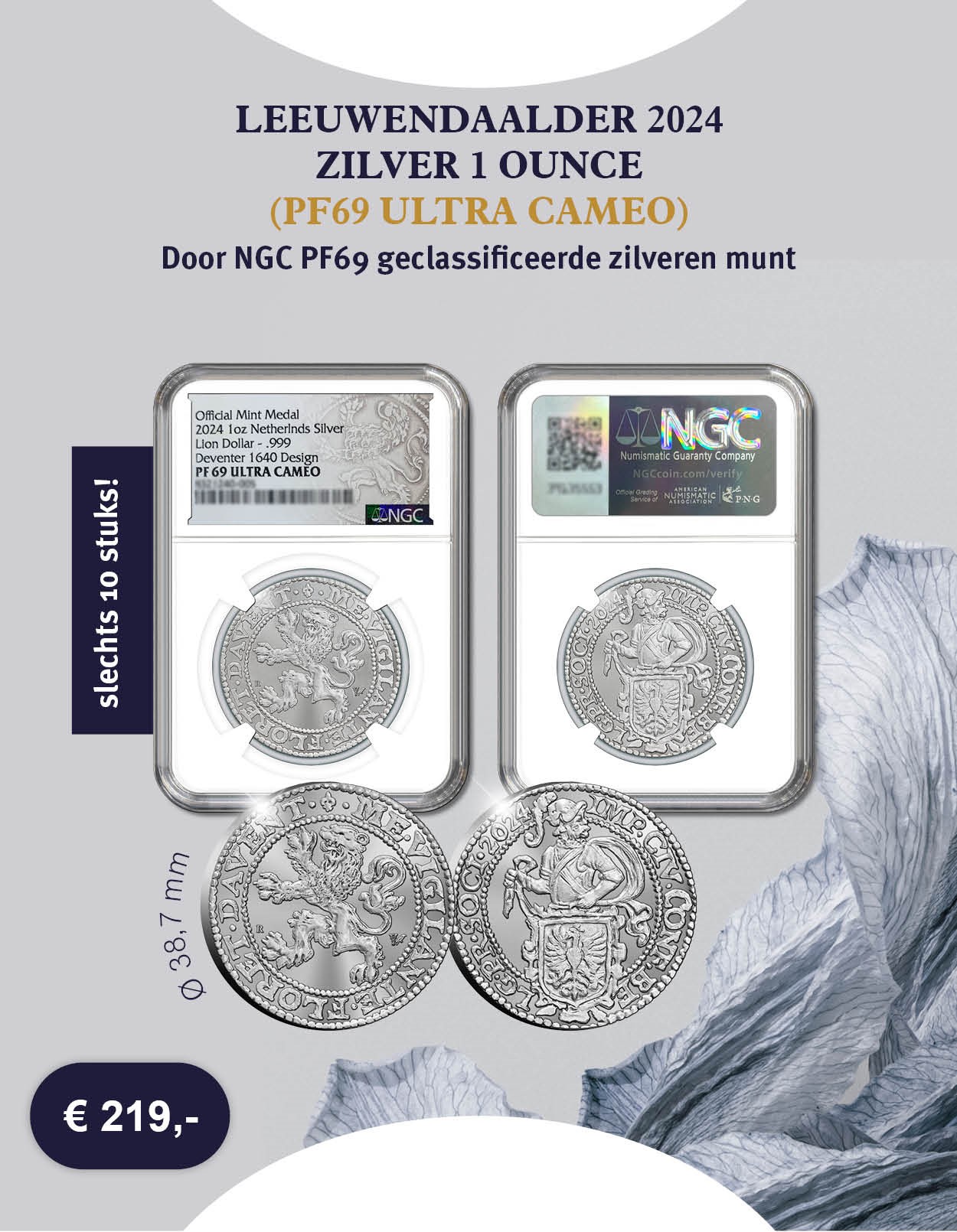 Leeuwendaalder 2024 Zilver 1 ounce (PF69 Ultra Cameo)