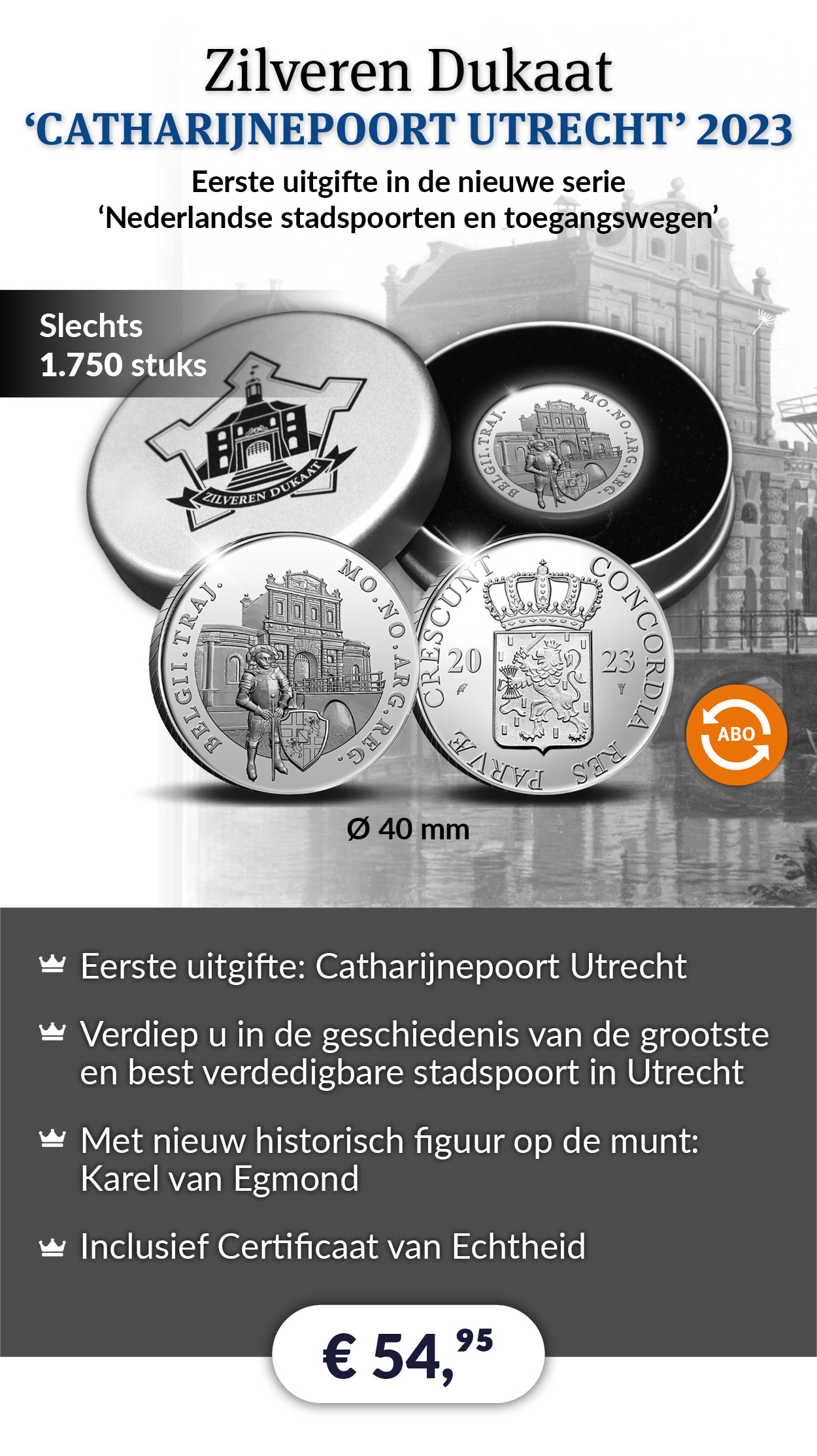 Zilveren Dukaat âCatharijnepoort Utrechtâ 2023