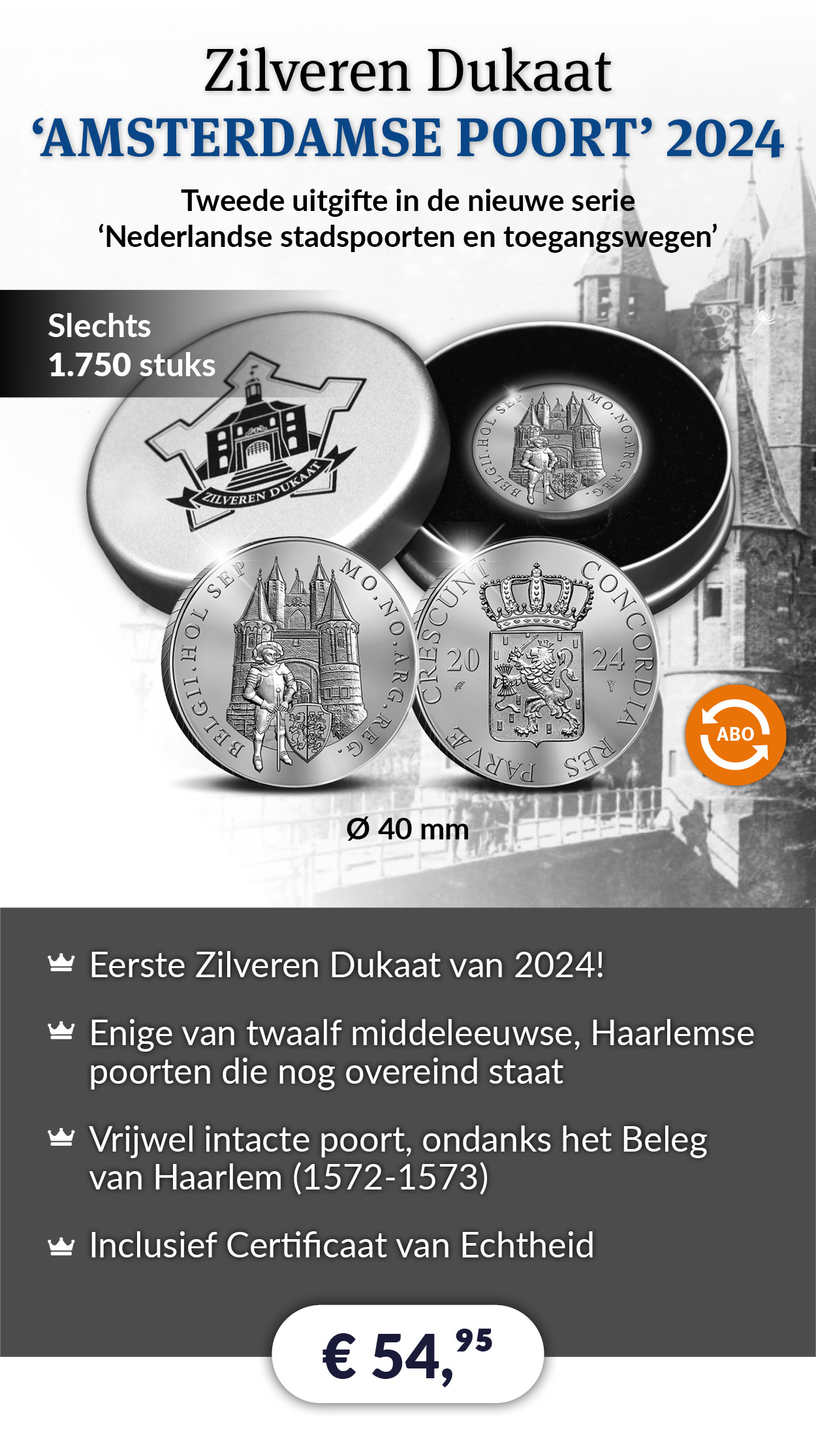 Zilveren Dukaat âAmsterdamse Poortâ 2024