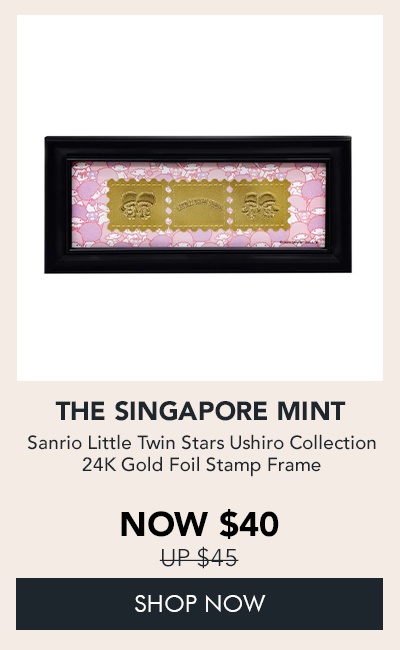 Sanrio Little Twin Stars Ushiro Collection 24K Gold Foil Stamp Frame