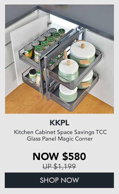 KKPL Kitchen Cabinet Space Savings TCC Glass Panel Magic Corner