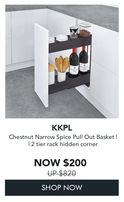 KKPL Chestnut Narrow Spice Pull Out Basket | | 2 tier rack hidden corner