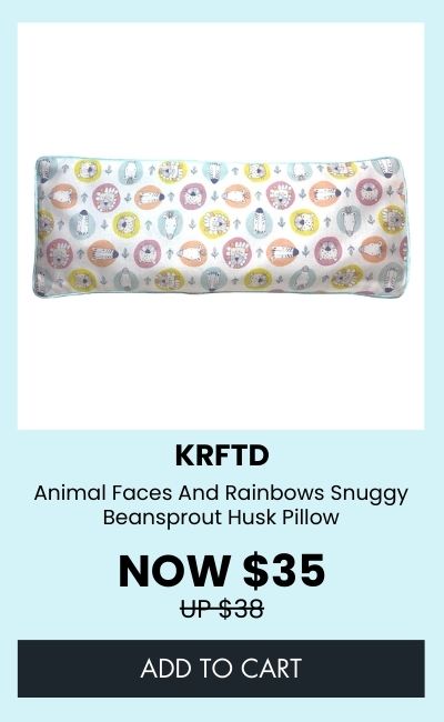 Animal Faces And Rainbows Snuggy Beansprout Husk Pillow
