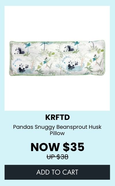 KRFTD Pandas Snuggy Beansprout Husk Pillow