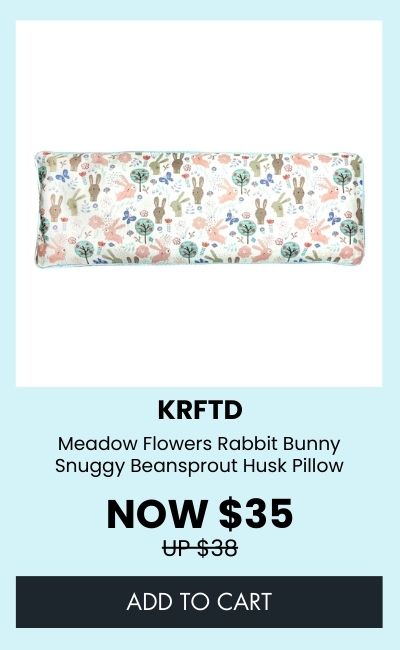 KRFTD Meadow Flowers Rabbit Bunny Snuggy Beansprout Husk Pillow