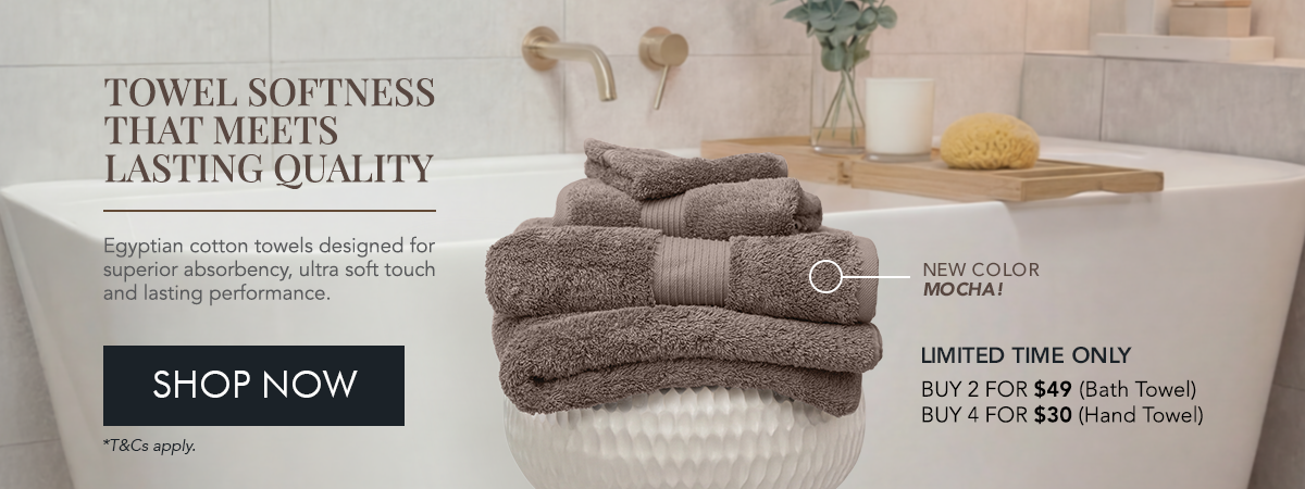 Egyptian soft towels in Mocha 