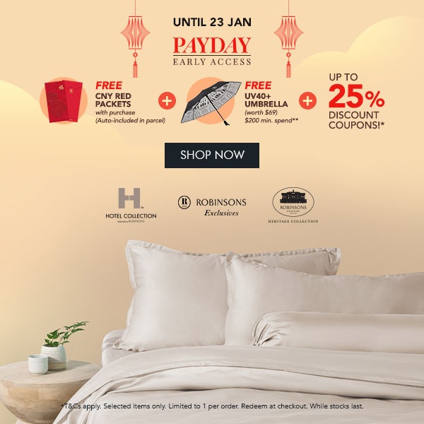 Buy 1 get 20% OFF with code RB20 Buy 2 get 23% OFF with code RB23 Buy 3 Get 25% OFF with code RB25 Free Red Packets + Free UV40+ Compact Umbrella min. $200 spend