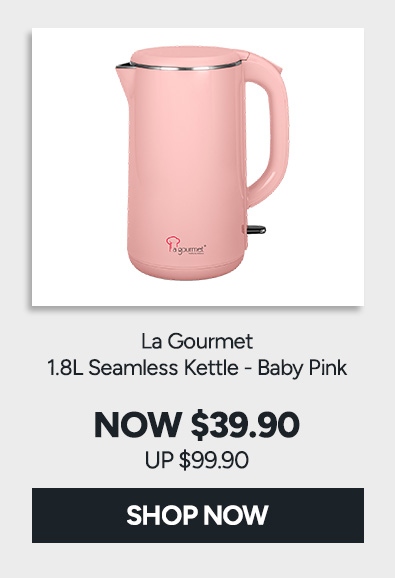 La Gourmet 1.8L Seamless Kettle - Baby Pink