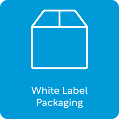 Icon of a box labeled 'White Label Packaging'.