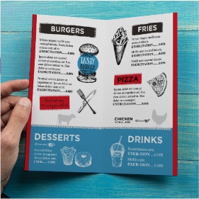 Folded Restaurant Menus