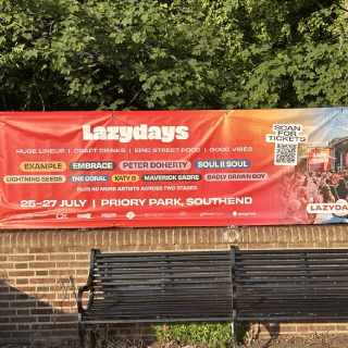 Lazydays festival poster with lineup details.