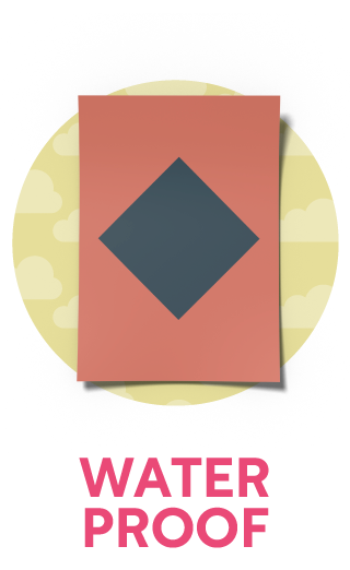 Red card with blue diamond, 