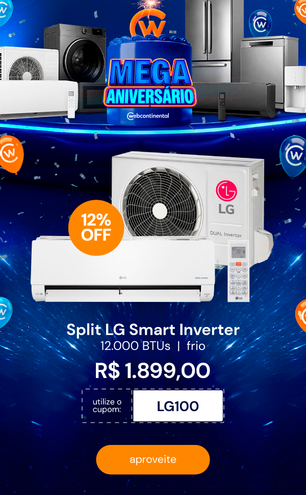 Ar Condicionado Split HW LG AI Smart Inverter Voice 12000 BTUs Frio 220V S3-Q12JA31E