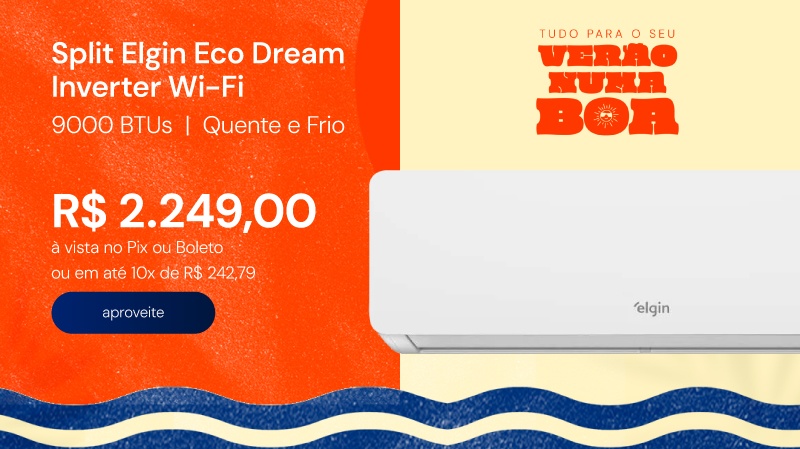 Ar Condicionado Split Elgin Eco Dream Inverter Wi-Fi 9000 BTUs Quente e Frio 220V HIQE09C2CA