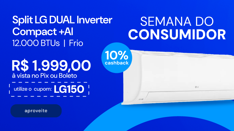 Ar-Condicionado LG DUAL Inverter Compact +AI 12.000 BTUS Frio 220V S3-Q12JAQAL