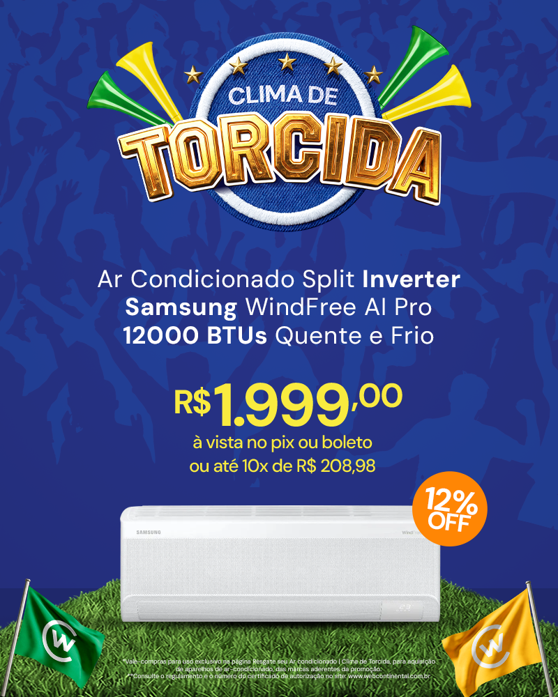 Ar Condicionado Split Inverter Samsung WindFree AI Pro 12000 BTUs Quente e Frio 220V AR60H12C1AWNAZ