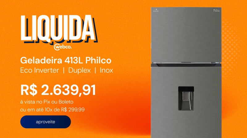 Geladeira 413L Philco Eco Inverter Duplex Inox PRF501TI