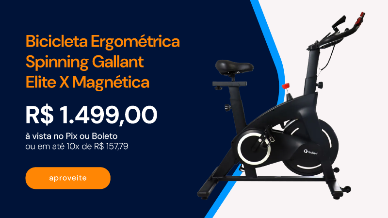 Bicicleta Ergométrica Spinning Gallant Elite X Magnética Ate 120kg Roda De Inercia 8kg (GSB08HMGA-PT)